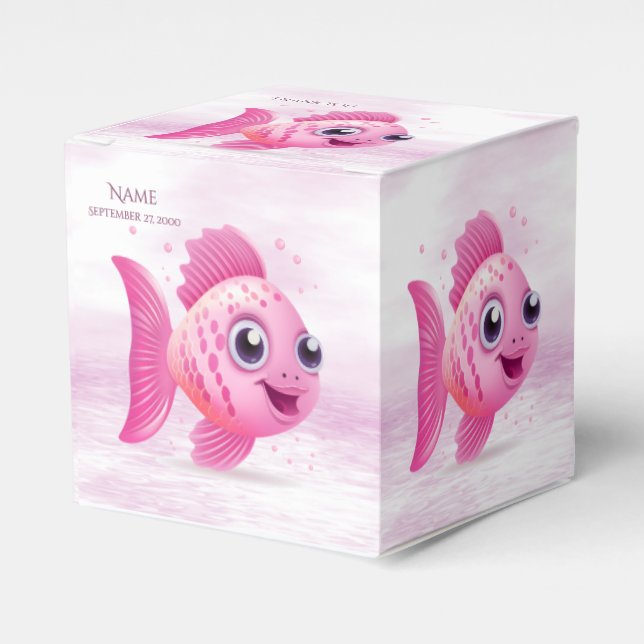 Pink Fish Favour Box (Front Side)
