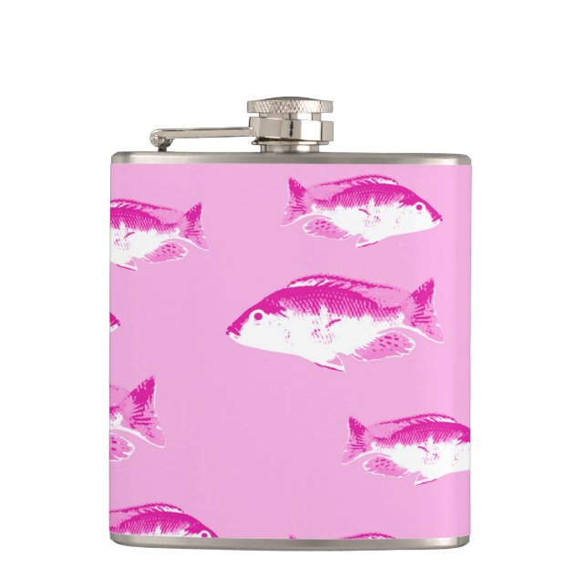 Pink fish hip flask (Front)