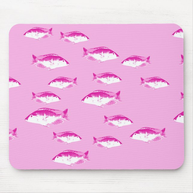 Pink fish mouse mat (Front)