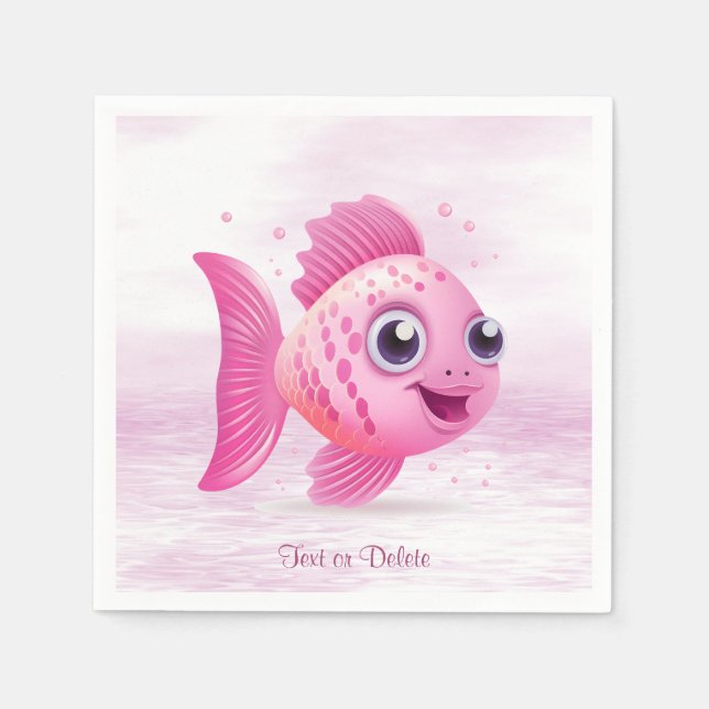 Pink Fish Napkins (Front)