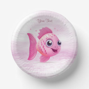 Pink Fish Paper Bowl Paper Plate