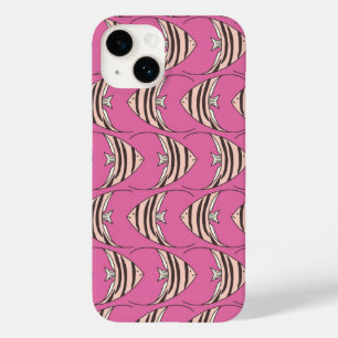 Pink fish pattern Case-Mate iPhone 14 case