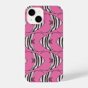 Pink fish pattern iPhone 14 case