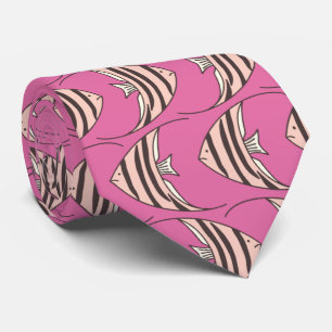 Pink Fish pattern Tie