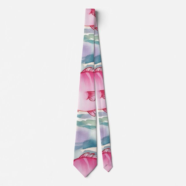 Pink Fish Pattern Tie (Front)