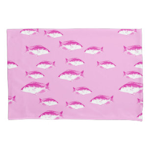 Pink fish pillowcase