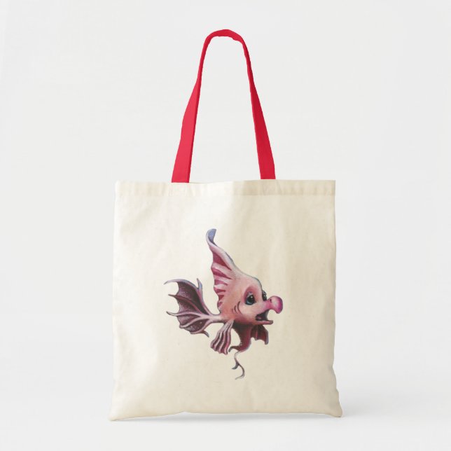 pink fish tote bag (Front)