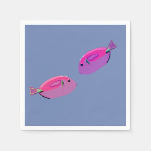Pink Fishes Paper Napkin