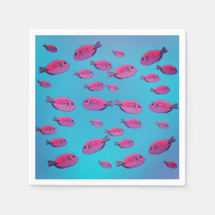 Pink Fishes Paper Napkin