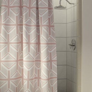 Pink Flag Pattern Union Jack Shower Curtain