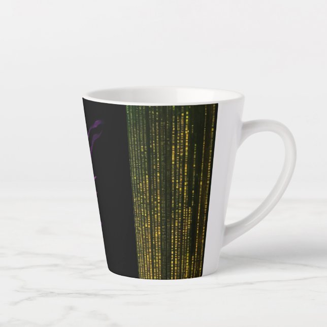 "Pink Flame Elegance: Latte Mug" Latte Mug (Right)