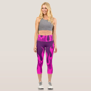 Pink Flames Capri Leggings