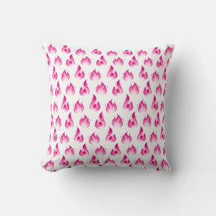 Pink Flames Fire Flame Hot Burning Firefighter Cushion
