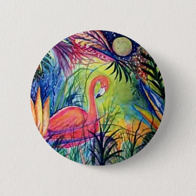 Pink Flamingo 6 Cm Round Badge (Front)