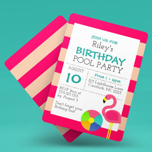 Pink Flamingo All Occasion Invitation