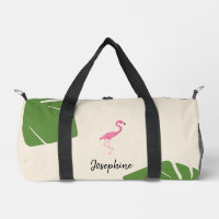 Pink Flamingo and leaves Tropical personalised