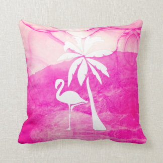 Pink Flamingo and Palm Cushion