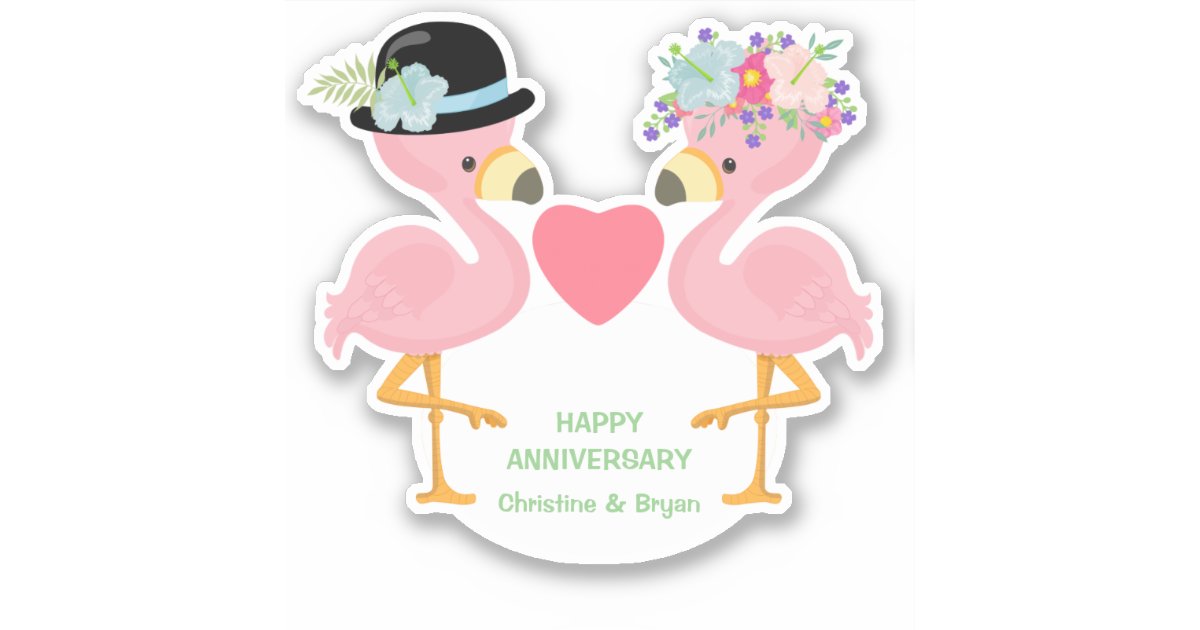 Flamingo & Hearts Anniversary Card For Wife, Husband, Or Family – Pink, With Envelope (UK Made)