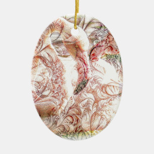 Pink Flamingo Art Ceramic Tree Decoration