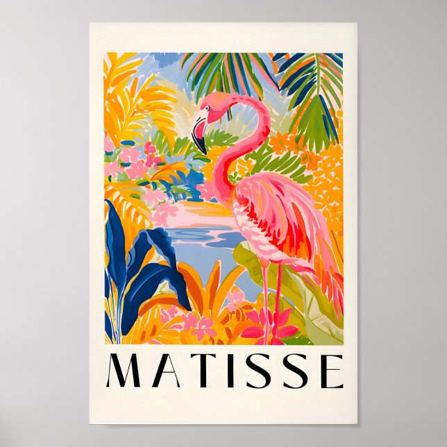 Pink Flamingo Art, Floral Henri Matisse Poster, Do Poster (Front)