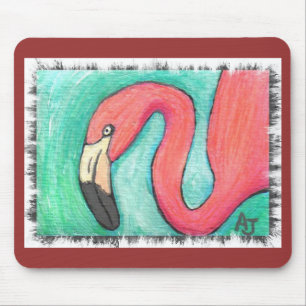 Pink Flamingo - artsy mousepad