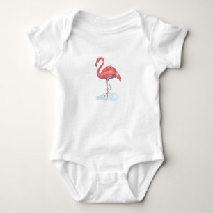 Pink Flamingo . Baby Bodysuit