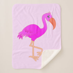 Pink Flamingo Baby Sherpa Blanket