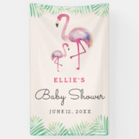 Pink Flamingo Baby Shower Banner