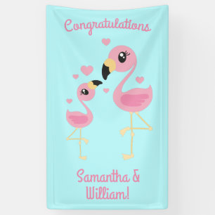 Pink Flamingo Baby Shower Banner