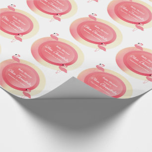 Pink Flamingo Baby Shower Wrapping Paper