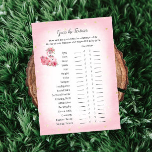 Pink Flamingo Ballerina Guess Features Shower Game Invitation