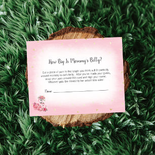 Pink Flamingo Ballerina Mum's Belly Size Game Enclosure Card