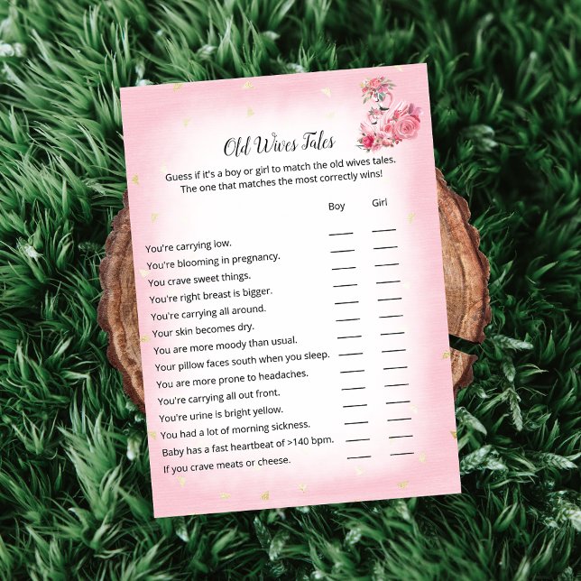 Pink Flamingo Ballerina Old Wives Tale Shower Game Invitation (Creator Uploaded)
