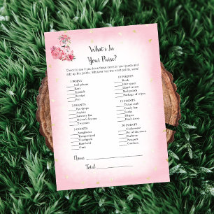 Pink Flamingo Ballerina What's In Your Purse Game Invitation
