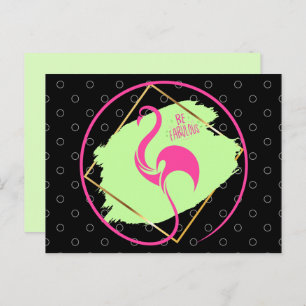 Pink Flamingo Be Fabulous Inspirational Saying  Postcard