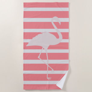 Pink Flamingo  Beach Towel