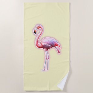 Pink Flamingo Beach Towel
