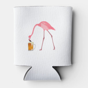 Pink Flamingo Beer Lover Can Cooler