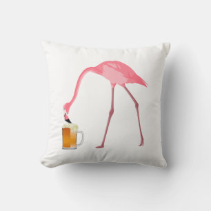 Pink Flamingo Beer Lover Cushion