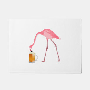 Pink Flamingo Beer Lover Doormat