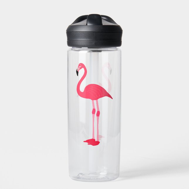 Pink Flamingo Bird-64305 Water Bottle (Front)