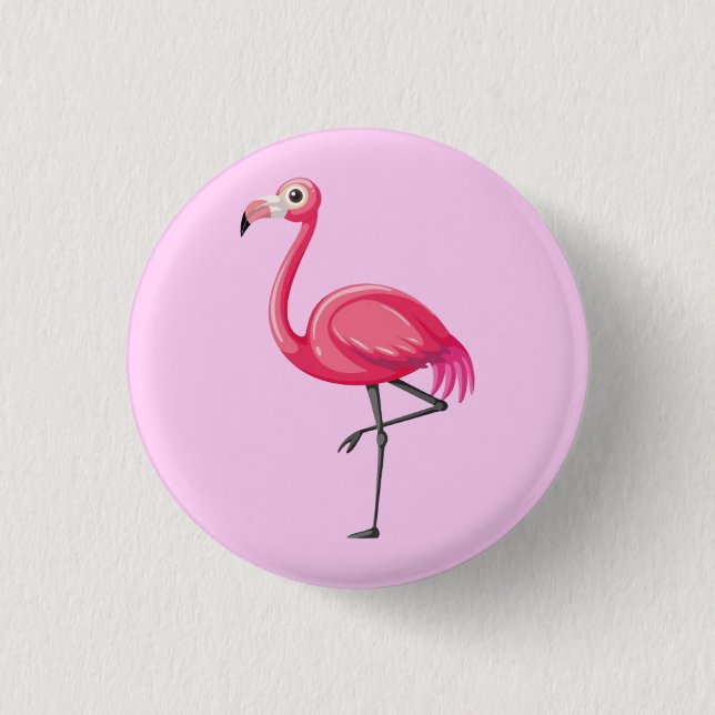 Pink Flamingo Bird-89686 3 Cm Round Badge (Front)