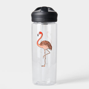 Pink Flamingo Bird Lineart-57567 Water Bottle