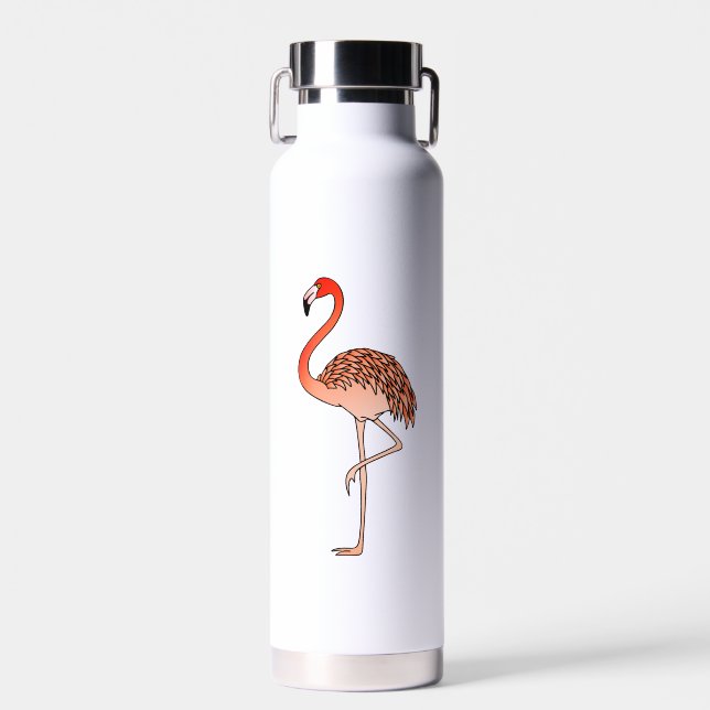 Pink Flamingo Bird Lineart-57567 Water Bottle (Front)