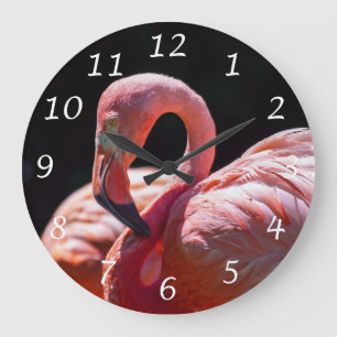 Pink Flamingo Bird Wall Clock