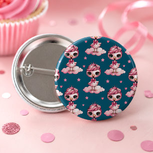 Pink Flamingo Birthday Party 3 Cm Round Badge