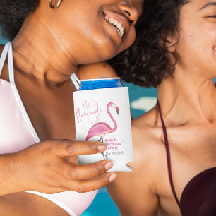 Pink Flamingo Birthday Party Custom Can Cooler
