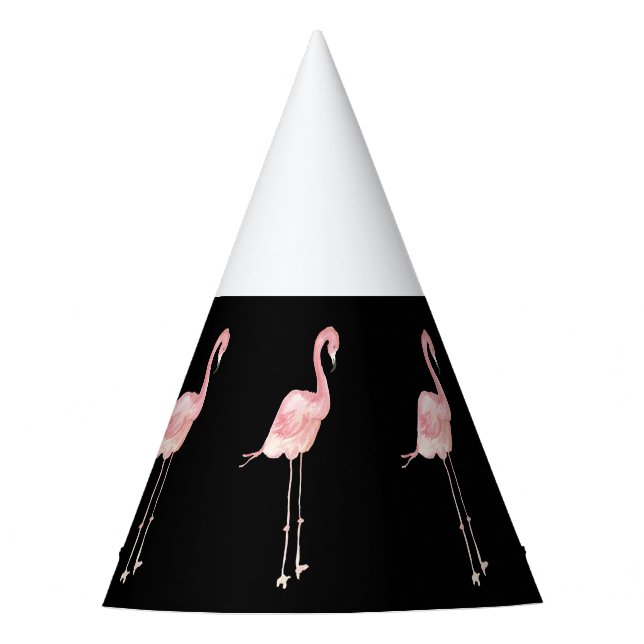 Pink Flamingo Birthday Party Hats (Front)