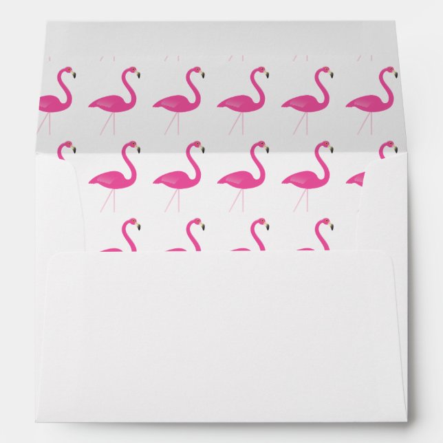 Pink Flamingo Birthday Party Invitation Envelope (Back (Bottom))