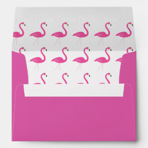 Pink Flamingo Birthday Party Invite Envelope pink